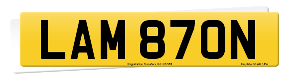 Registration number LAM 870N